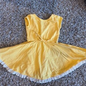 Omi Jo Yellow Twirl Dress with Lace Trim baby Girl 18m